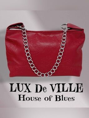 LUX DE VILLE Red True Love Embossed House of Blues Collab Purse